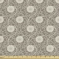 thumbnail image 1 of Vine Fabric by the Yard, Retro Style Floral Vintage Composition with Small Curls Blossoms, Decorative Upholstery Fabric for Chairs & Home Accents, 2 Yards, Warm Taupe and Ivory by Ambesonne, 1 of 4