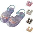 thumbnail image 7 of ZACPNCV Toddler Jelly Sandals Kids Girls Sequin Princess Shoes Closed Toe Summer Beach Flat Sandal with Ankle Strap Silver 8.5-9 Years, 7 of 7