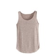 thumbnail image 1 of Mrat Débardeurs Col Rond pour Femmes Couleur Unie Col Rond Sans Manches Chemise Polyvalente Col Rond Débardeurs pour Femmes P-263 Kaki Taille Unique, 1 of 6