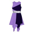 thumbnail image 5 of Haitryli Women Sleeveless Color Block Lyrical Modern Dance Dress Liturgical Praise Tunic Purple XL, 5 of 7
