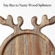 thumbnail image 4 of Wood Serving Platter with Antler Handle, Round Wooden Food Dish Plate, Decorative Charcuterie Board for Cheese A, 4 of 5