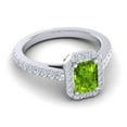 thumbnail image 3 of 2.95 Carat (F-G/VS1) Natural Diamond Peridot Gemstone Stylish Proposal Ring for Women Solid 14K White Gold Size 9 by Diamond-Capitals, 3 of 8