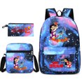 thumbnail image 3 of Disney-Mochilas escolares de Lilo y Stitch para niños, morral de viaje Kawaii, ligero, 3 piezas, 3 of 5