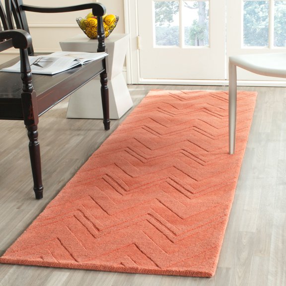 Safavieh Impressions Matthew Chevron Wool Runner Rug, Peach, 2'3" x 8'
