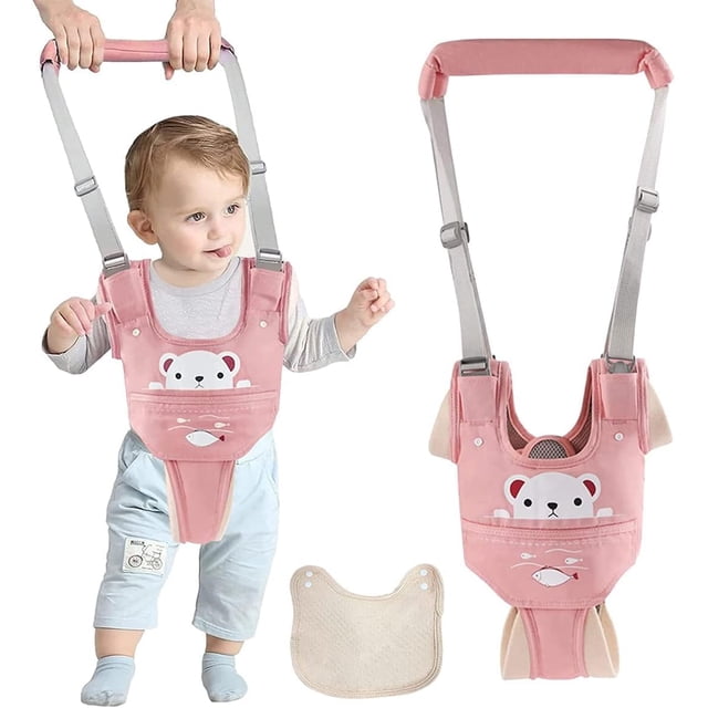 Arneses de seguridad para bebés, arnés ajustable para caminar con baberos, asistente para caminar, andador para bebés, cinturón de seguridad desmontable