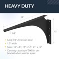 thumbnail image 2 of Iron Supports Universal Heavy-Duty Commercial Bracket - Industrial Support Brackets - Steel Mounting Bracket for Shelves, Vanities, Buffets, Desks (Matte Black - 21" Deep x 15" High, Left Hand), 2 of 8