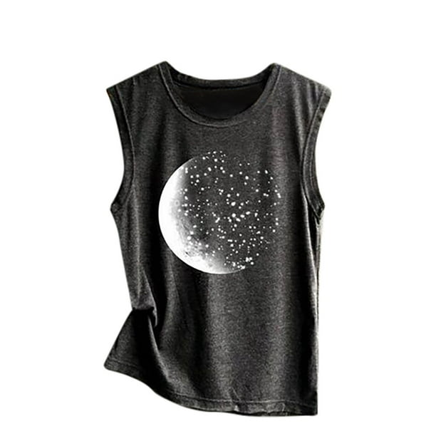 Cathalem Cotton Tank Top Women Summer Casual Loose O-Neck Tanks Vest  Vacation Classic-Fit Shirt Cami,Black XL