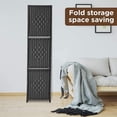 thumbnail image 6 of NiamVelo Wood Room Divider 4 Panel Folding Freestanding Partition with Removable Storage Shelves for Home Office, Black, 6 of 8
