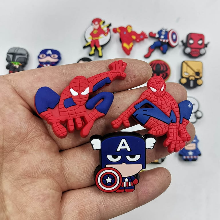 ZILEFSILK 30PCS Superhero Spider Shoes Charms Accessories Pack for Shoe  Wristband Decoration for Adult Girls Boys Party Gift(Spiderman) 