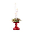 thumbnail image 4 of OULII 3Pack holiday pillar candles LED Candlesticks Smokeless Red for Picnics, 4 of 7