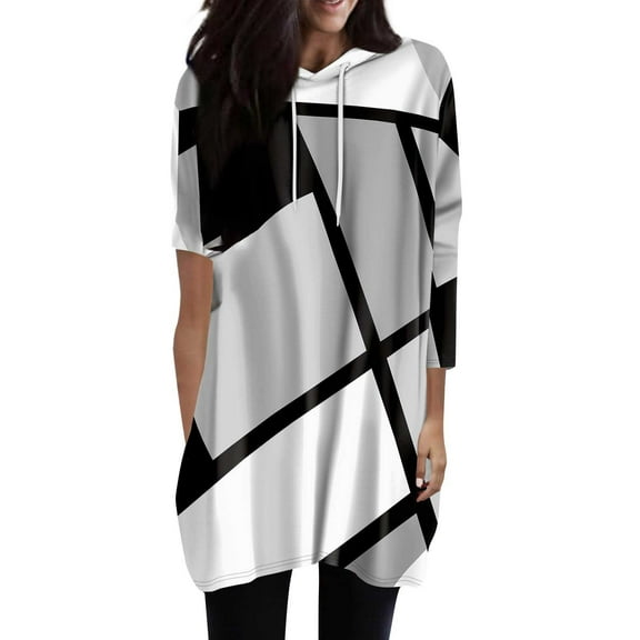 Charmgo Womens Hoodies Under $15, Womens Fall Fashion 2024 Oversized Hoodies Casual 3/4 Sleeve Shirts Fashion Loose Long Hoodie with Pockets Winter Clothes for Women, Beige Hoodies for Women L