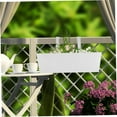 thumbnail image 5 of Topboutique 2 Pcs Metal Hanging Flower Pots Large Railing Planter Wall Rustic Planters Porch Railing Bucket Outdoor Balcony Hooks Iron Hanging Basket Flowerpot for Garden Yard Decor,16 inch,White, 5 of 6