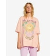 thumbnail image 2 of Billabong Women's X Smiley True Boy Oversized Boyfriend Relaxed Fit Tee T-Shirt (Medium, Peach Kiss), 2 of 5