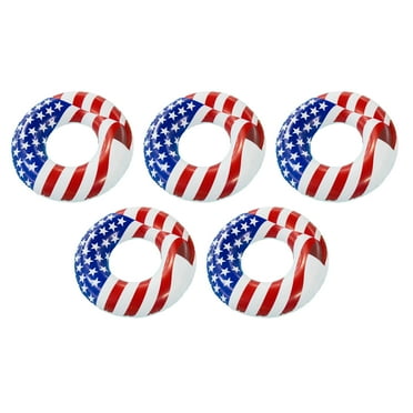 Swimline 36" Inflatable Patriotic American Flag Pool Tube Float, (5 Pack)