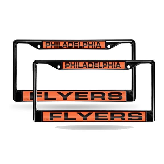 Philadelphia Hockey Flyers Black Metal (Set of 2) Laser Cut License Plate Frames