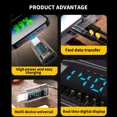thumbnail image 4 of Hoibon PD 140W USB-C Male to USB-C Female Adapter for iPhone 15 Series, iPad Air/Pro, MacBook, Support Voltage and Power Smart LED Display - Black+Blue, 4 of 9