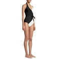 thumbnail image 4 of Nicole Miller Women's Colorblock Wrap One Piece Swimsuit, 4 of 6