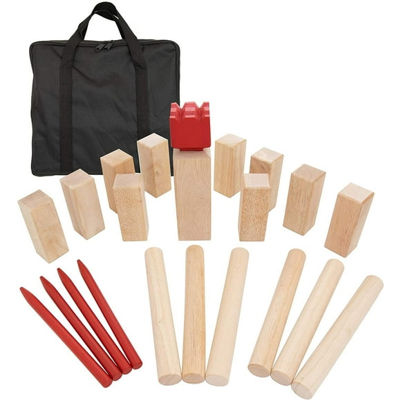 WE Games Outdoor Viking Kubb Chess Yard Game - Solid Natural Wood