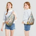 thumbnail image 4 of Marine Explorer Sling Backpack - Abstract Ocean Life Print, Fashionable Crossbody Bag for Students & Office Workers, 4 of 4