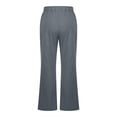 thumbnail image 5 of Pantalones de lino acampanados de cintura alta para mujer - Poliéster, corte holgado, informal de verano, 5 of 5