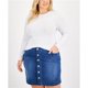 thumbnail image 1 of Aveto Womens Solid Basic T-Shirt, white, Plus Size, 2X, 1 of 1
