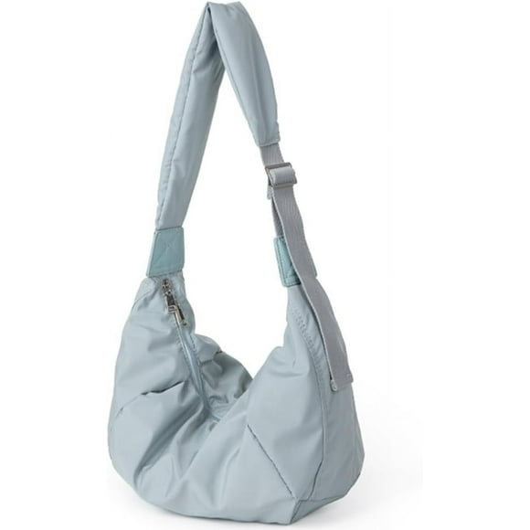 LHSHID Nylon Tote Bag for Women Puffer Crossbody Bag Lightweight Shoulder Bag Padded Hobo Crescent Bag Dumpling Bag