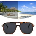 thumbnail image 2 of FEISEDY Retro Square Aviator Sunglasses Women Men 70s Vintage Trendy Plastic Frame Sun Glasses B2835, 2 of 14