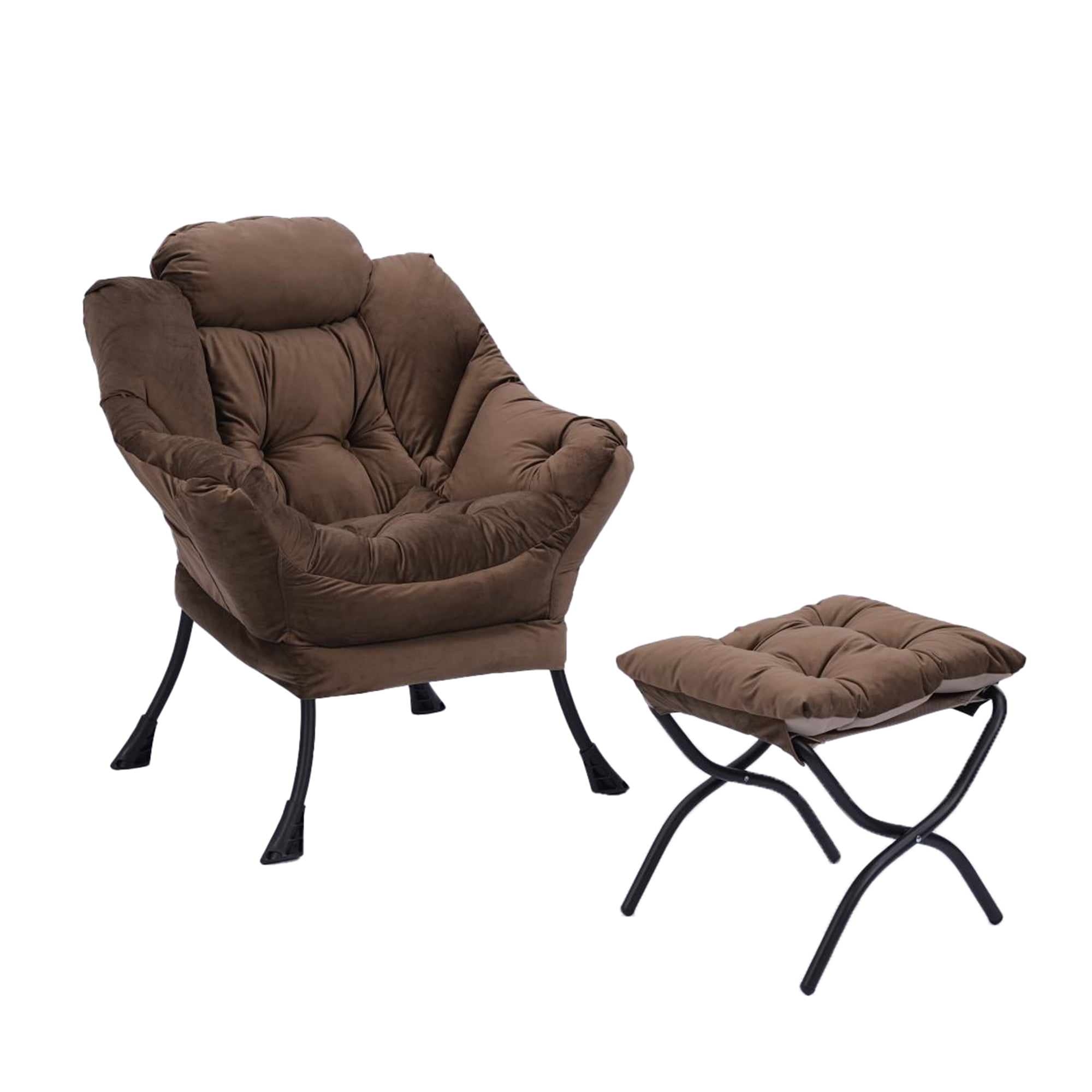 Kadyn Living Room Chairs, Single Sofa Chairs with Armrests and A Side Pocket, Brown Armchair, Chair with Ottoman Set Kadyn Living Room Chairs, Single Sofa Chairs with Armrests and A Side Pocket, Brown Armchair, Chair with Ottoman Set