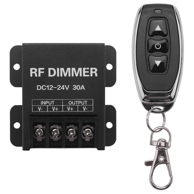 Wireless RF LED Dimmer 12V-24V DC 30A 360W-720W with 3-Key Remote Control for 5050 LED Strips