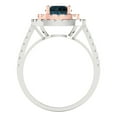thumbnail image 4 of 1.615 ct Round Cut Natural London Blue Topaz Solitaire with Simulated Diamond Accents 14K White/Rose Gold Womens Engagement Ring, 4 of 5