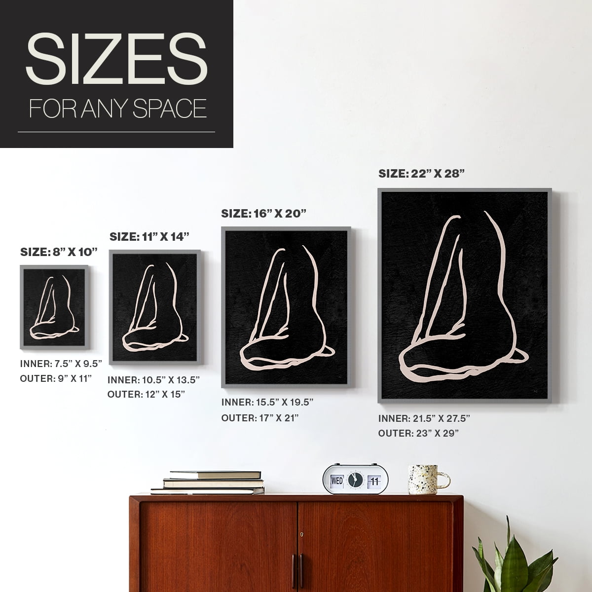 Figure in Dark II in Paper Solid Wood 8 x 10 Framed Print