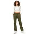 thumbnail image 4 of KHAKI & BLUE Women's Work Pants – Mid Rise Relaxed Fit Straight Leg Cargo Casual Trousers with Multi Pockets, 4 of 6