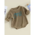 thumbnail image 3 of Bagilaanoe Newborn Baby Boys Girl Knitted Romper Sweater Long Sleeve Bodysuits Letter Embroidered Pullover 9M 12M 18M Infant Warm Jumpers Tops Fall Loose Knitwear, 3 of 9