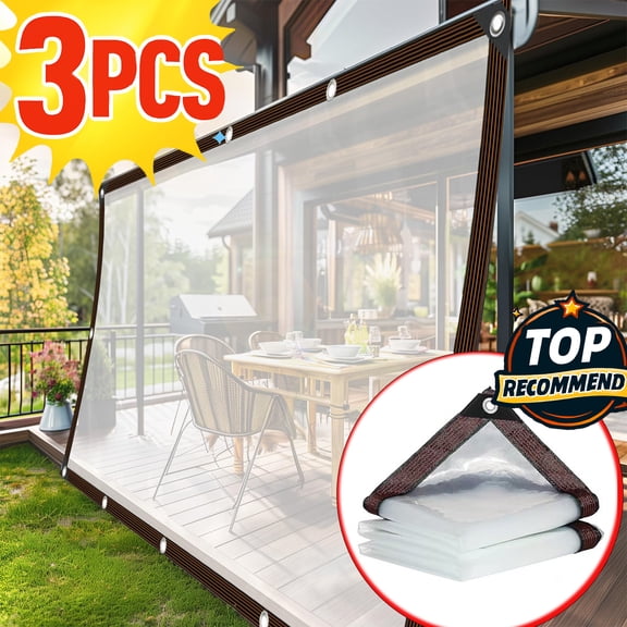 Transparent PE Tarpaulin, Waterproof, Tear-Resistant Material, UV Sunproof, High Transparency, Heavy-Duty Construction, Rainproof Tarp,Versatile Outdoor Protection