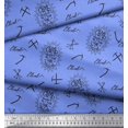 thumbnail image 3 of Soimoi Blue Rayon Fabric Hardware Tools & Text Printed Craft Fabric by the Yard 56 Inch Wide, 3 of 5