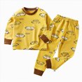 thumbnail image 3 of HFHAPW Girl Boys Pajamas 2Pieces Set Long Sleeve Girl Boys Toddler Kids Clothes Fall Winter Sleepwears, 3 of 9