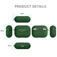 thumbnail image 3 of Dteck Case for AirPods Pro Case with Metal Keychain, Water-Resistant Lichee Pattern AirPods 3 Case [Front LED Visible] Silicone Shockproof Cover Support AirPods Pro Case Wireless Charging, Green, 3 of 9