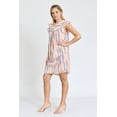 thumbnail image 5 of Ivory Water Color Bar Ruffle Trim Shift Dress, 5 of 6