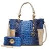 Croco Navy Beige