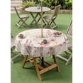 thumbnail image 5 of Outdoor Tablecloth with Umbrella Hole Zipper Watercolor Floral Round Tablecloth 54" Waterproof Outside Table Cloth Farmhouse Flowers Retro Patio Table Cover Tablecloths for Picnic Party, 5 of 8