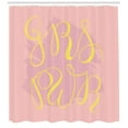 thumbnail image 3 of Girl Slogan Shower Curtain, Girl Power Pinkish Artistic Activism Theme Enlightening, Fabric Bathroom Set with Hooks, 69"WX70"L, Blush Pale Rose Pale Avocado Green, by Ambesonne, 3 of 3