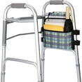 thumbnail image 5 of SupreGear Side Mount Walker Bag, Waterproof Folding Walker Organizer Pouch with Cup Holder, Double-Sided Storage, Plaid Green, 5 of 9