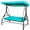 Turquoise, variant on Spaco 3 Seats Converting Outdoor Swing Canopy Hammock with Adjustable Tilt Canopy-Turquoise, 3-Seater Hanging Bench, Pillow for Backyard Garden Poolside