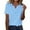 Blue, variant on Sakmal Fashion Shirts Women's Short Sleeve Basic Striped V-Neck Shirts T-Shirts Womens Tops Dressy Casual