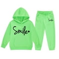 thumbnail image 4 of Teens Boys Girls Active Sweatsuit 2 Piece Long Sleeve Green Soft Hoodie Sweatpants Joggers Set Warm Fall Winter Clothes 12-13 Years Girls Clothes, 4 of 4