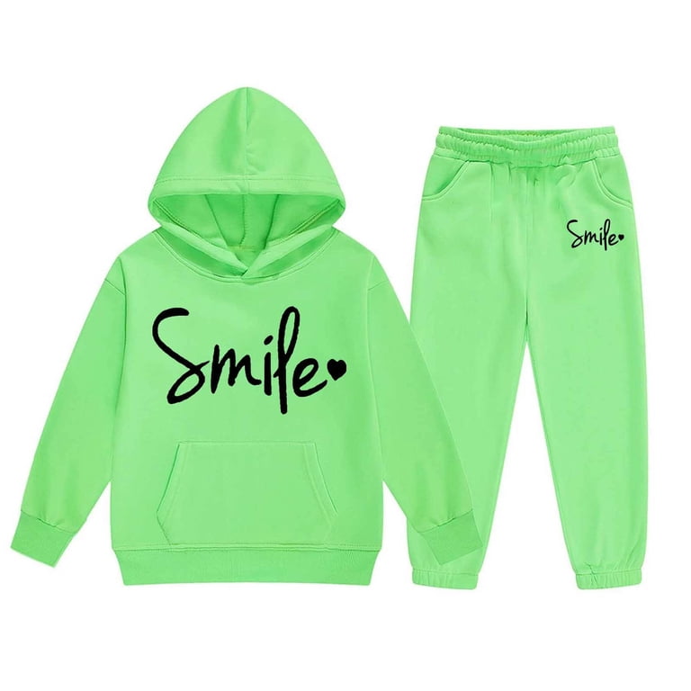 Kids 2-Piece Sweatsuit Set - Hooded Pullover And Jogger Pants - Comfortable Casual Outfits Size 7-12