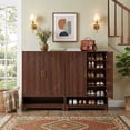 thumbnail image 3 of Fnova 6-Tier 24 Pairs Shoe Cabinet with Doors, Freestanding Shoe Storage Organizer with Adjustable Shelves, Wooden Entryway Shoe Rack for Hallway/Living Room, Rustic Brown, 3 of 9
