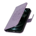 thumbnail image 5 of for  iPhone 12 Pro / 12 6.1" Wallet Case, with Hand Strap Embossed Mandala Pattern Flower Premium PU Leather Protective Full Flip Phone Case Cover for  iPhone 12 Pro / 12 6.1",Purple, 5 of 11