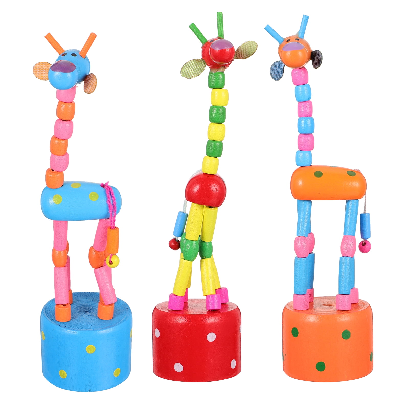 Kids Giraffefinger Wooden Dancing Puppets Favors Ornament Birthday