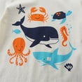 thumbnail image 6 of WIBACKER 100% Cotton 2PCS Summer Pajamas for Kids Boys Sleepwear Top and Plaid Shorts Toddler Boy Marine Animals Pjs Set 2-7T, 6 of 7